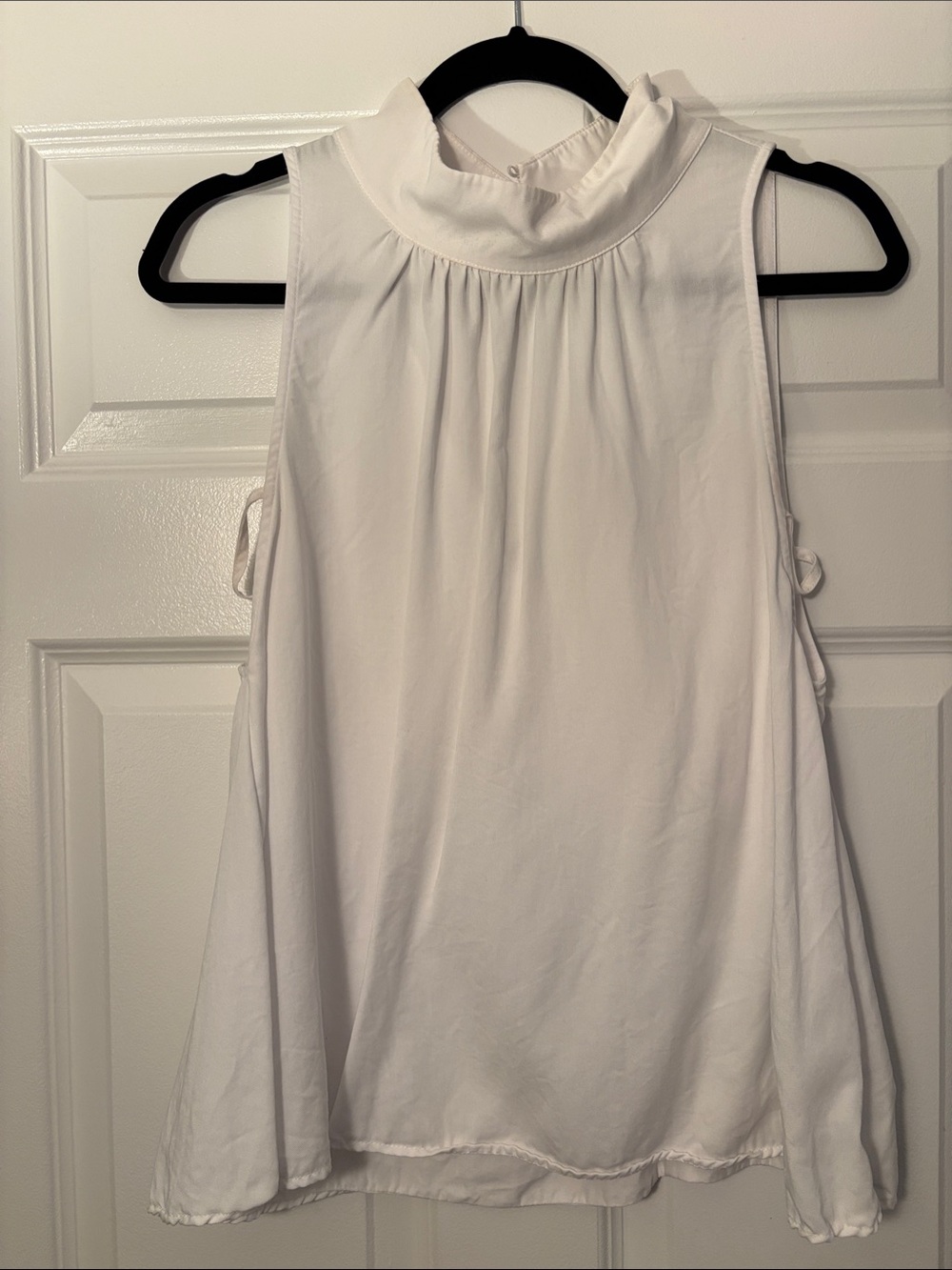 Free People White Sleeveless Mock Neck Tank